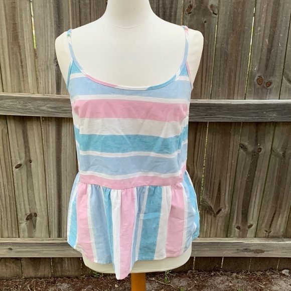 Southern Tide ‘Nadya’ peplum pastel stripe top, NWT, size small - Picture 4 of 8